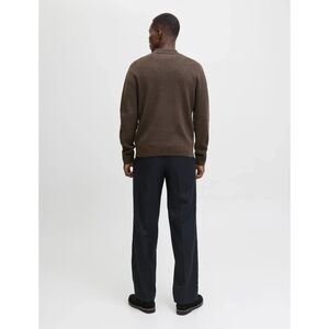 Jack & Jones JPRBLAMILANO Stitch Knit Zip Polo Jumper NWT L Brown